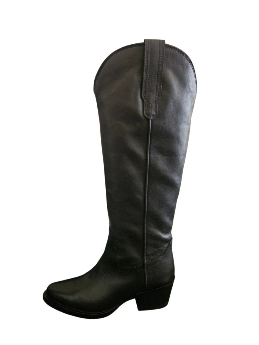 Quince Italian Leather Tall Western Boots In Black Size 7